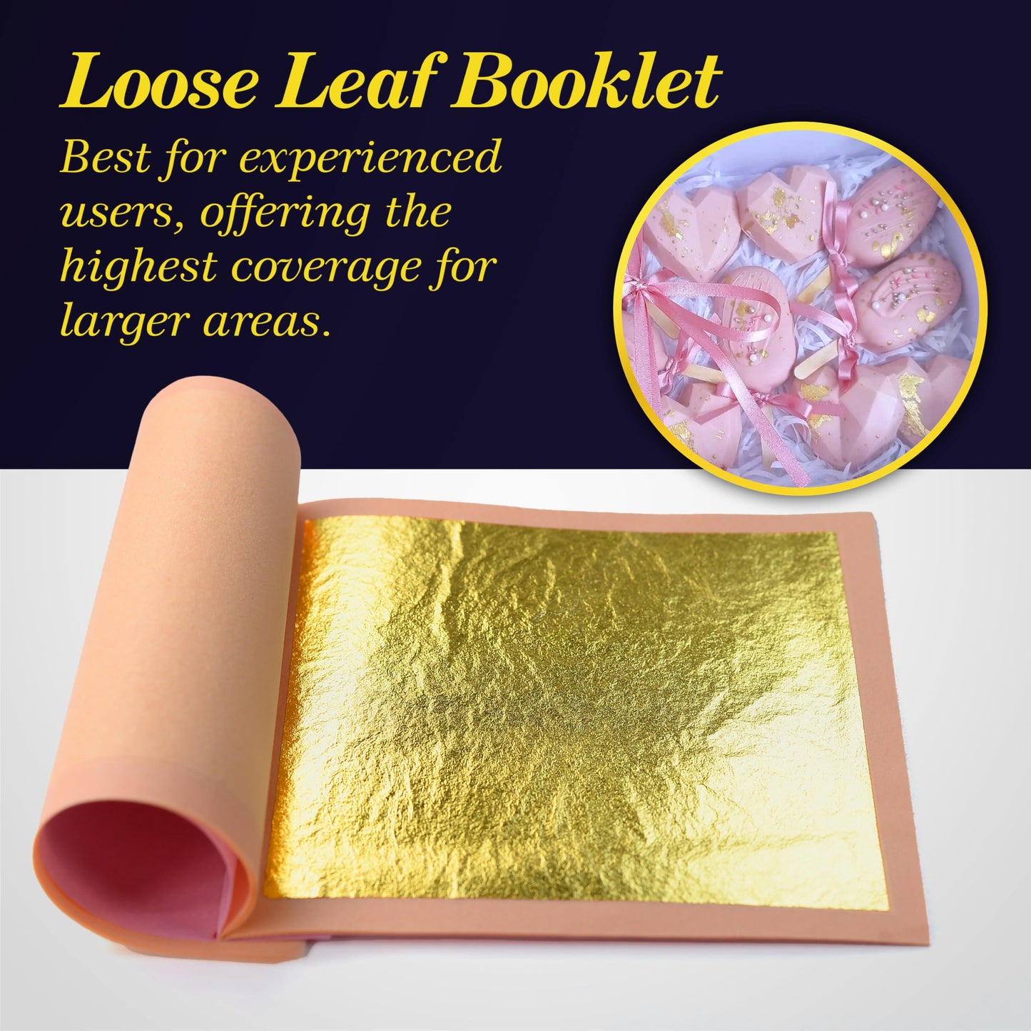 Barnabas Blattgold Edible Gold Leaf 24K - Cake Decorations  Loose Gold Leaf Sheets for Cupcakes - 3.1 inches  Book of 20