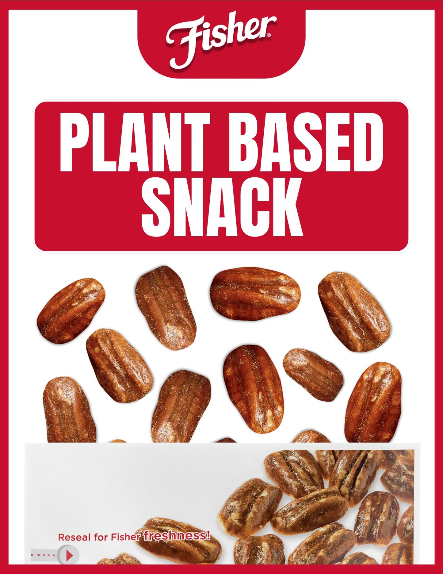 Fisher Praline Pecans, Resealable Pouch, 5.5 Ounces, Whole M th Pecans, Model P27108