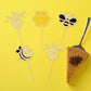 Gyufise 24Pcs Bumble Bee Cupcake Toppers Glitter Heart Honeycomb Bee Cupcake Picks Baby Shower Cake Decorations For Bee Theme Ba