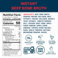 Bare Bones Beef Bone Broth Instant Powdered Mix, 10g Protein, Keto & Paleo Friendly, Pack of 12