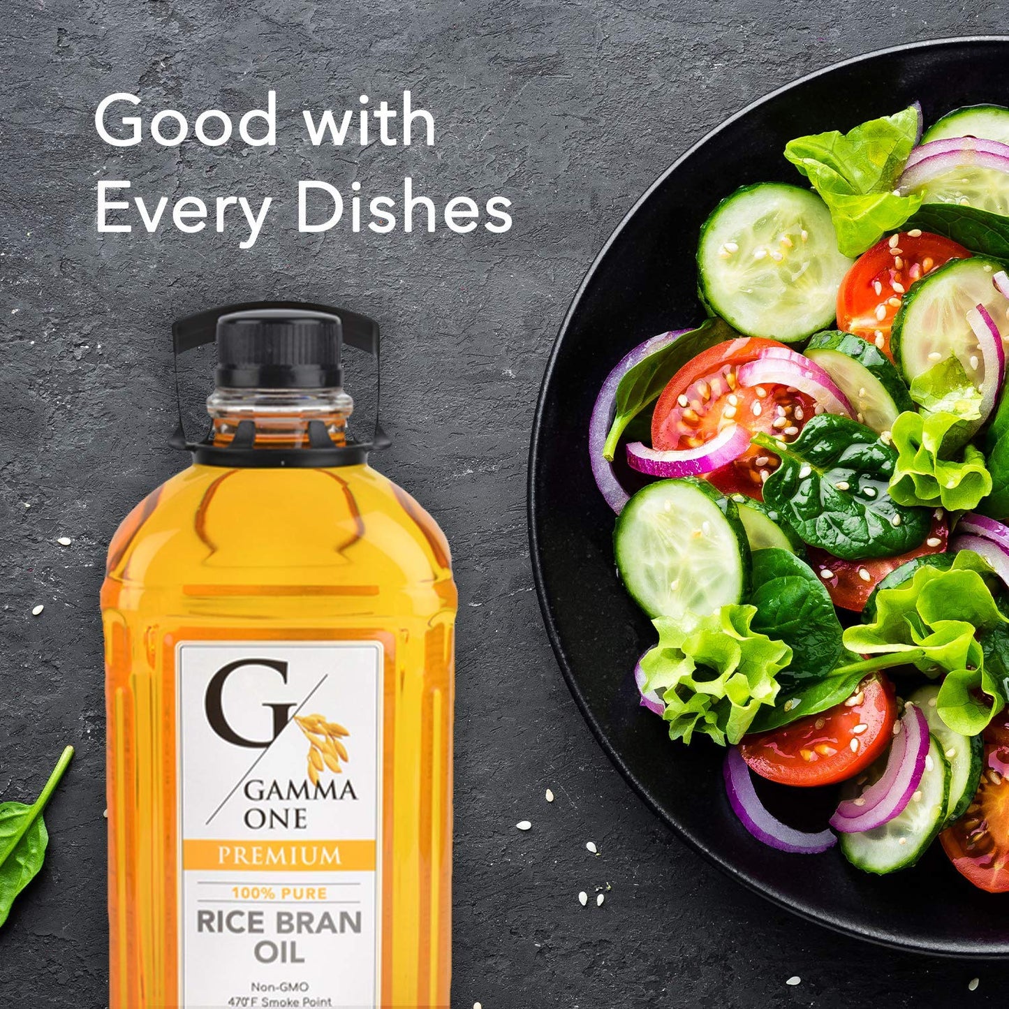Gamma One Rice Bran Oil, 100% Pure, 33.8 Fl Oz, Pack of 12