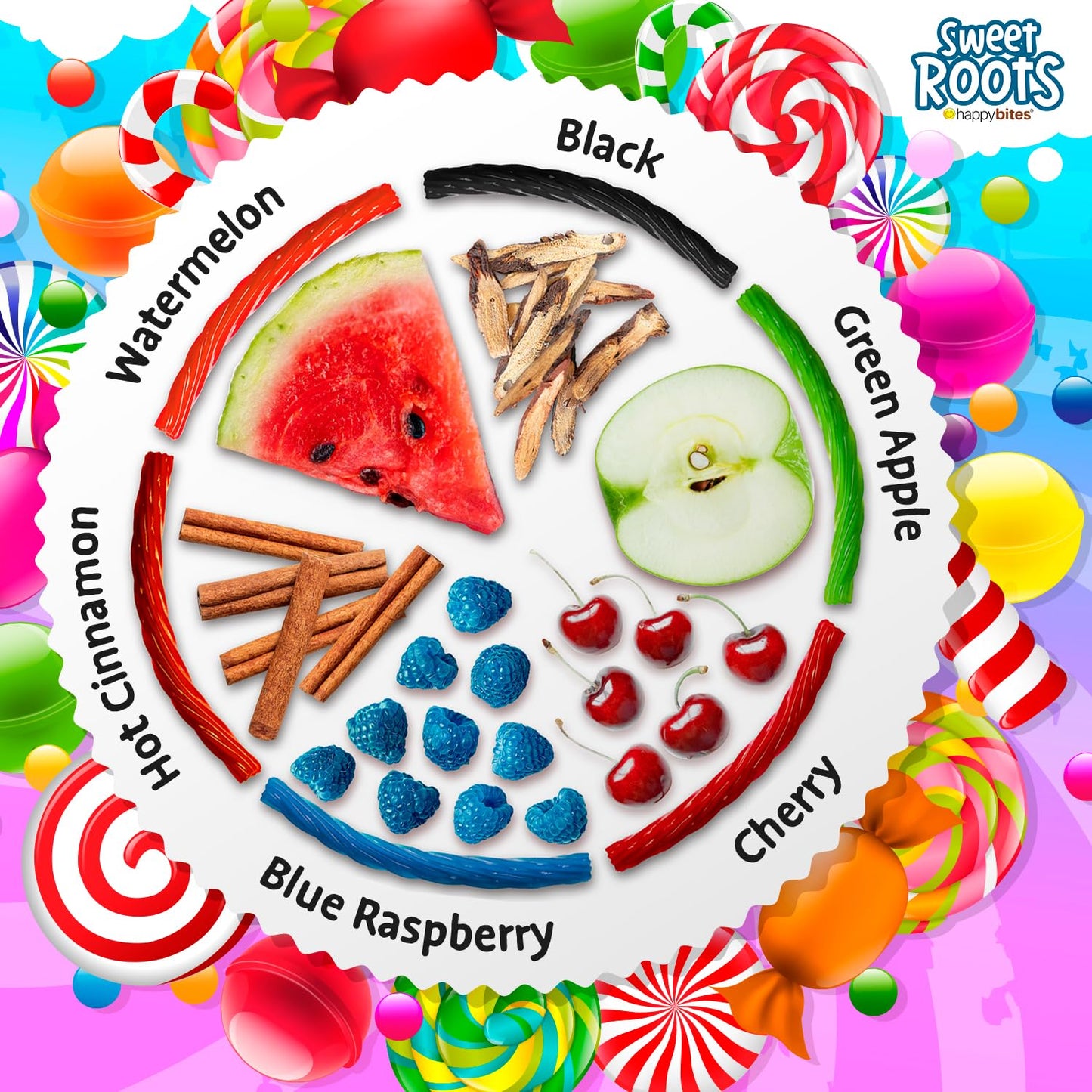 Happy Bites Blue Raspberry Licorice Twists (16 Oz) - Jumbo Size - Made With Real Fruit Juice - Certified Kosher - Vegan - Gourme