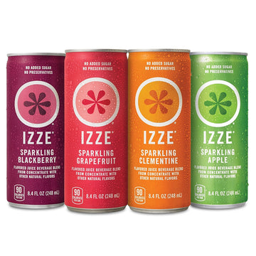 Izze Sparkling Juice, 4 Flavor Variety Pack, 8.4 Fl Oz (24 Count)