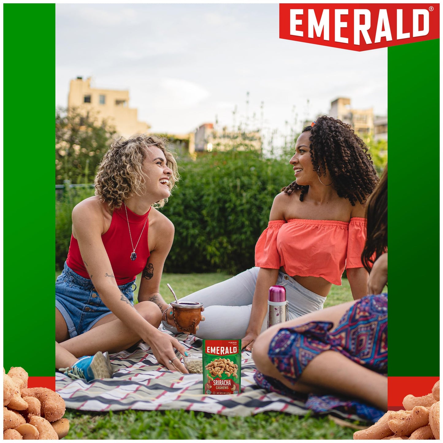 Emerald Nuts Sriracha Seasoned Cashews (1-Pack) | 5 Oz Resealable Bag | Kosher Certified, Non-Gmo, Contains No Artificial Preservatives, Flavors Or Synthetic Colors