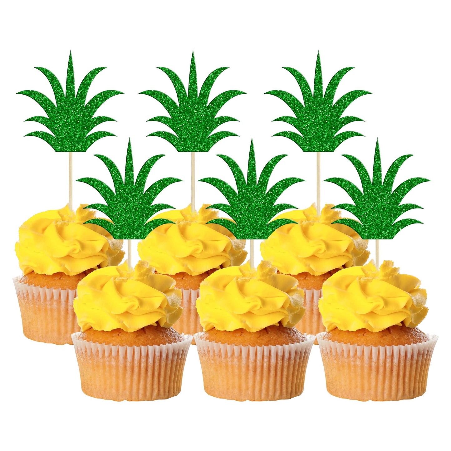 Gyufise 36Pcs Pineapple Cupcake Toppers Donut Cake Toppers Pineapple Cute Cupcake Picks For Summer Luau Tropical Hawaiian Party