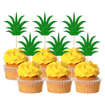 Gyufise 36Pcs Pineapple Cupcake Toppers Donut Cake Toppers Pineapple Cute Cupcake Picks For Summer Luau Tropical Hawaiian Party