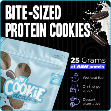 My Cookie Dealer Protein Cookies, Crunchy Milk & Cookies, 25g Protein, 6 Pack, Vegan, Individually Wrapped Snacks