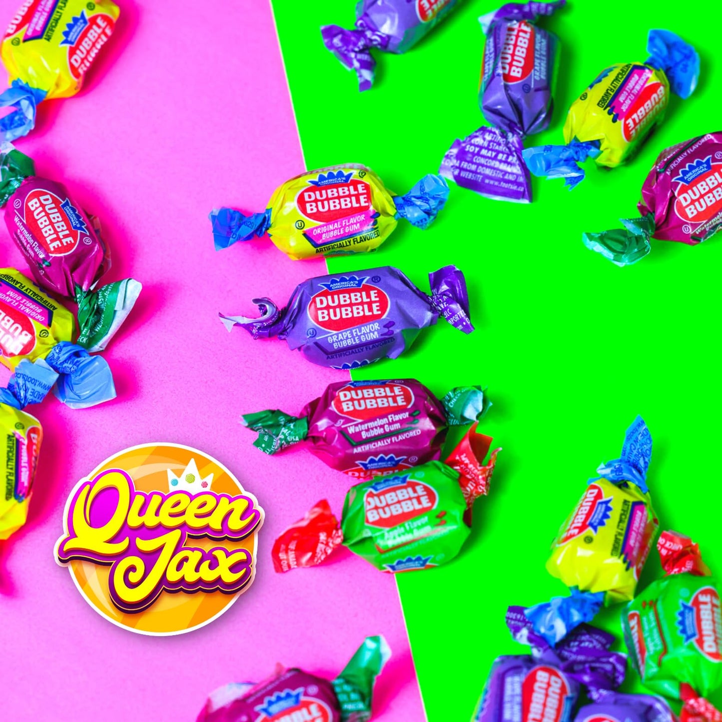 Dubble Bubble Gum - 4 Flavor - Bubble Gum Bulk - 2 Lb Bag - Double Bubble Bubble Gum - Individually Wrapped Gumballs- Apple Gum,