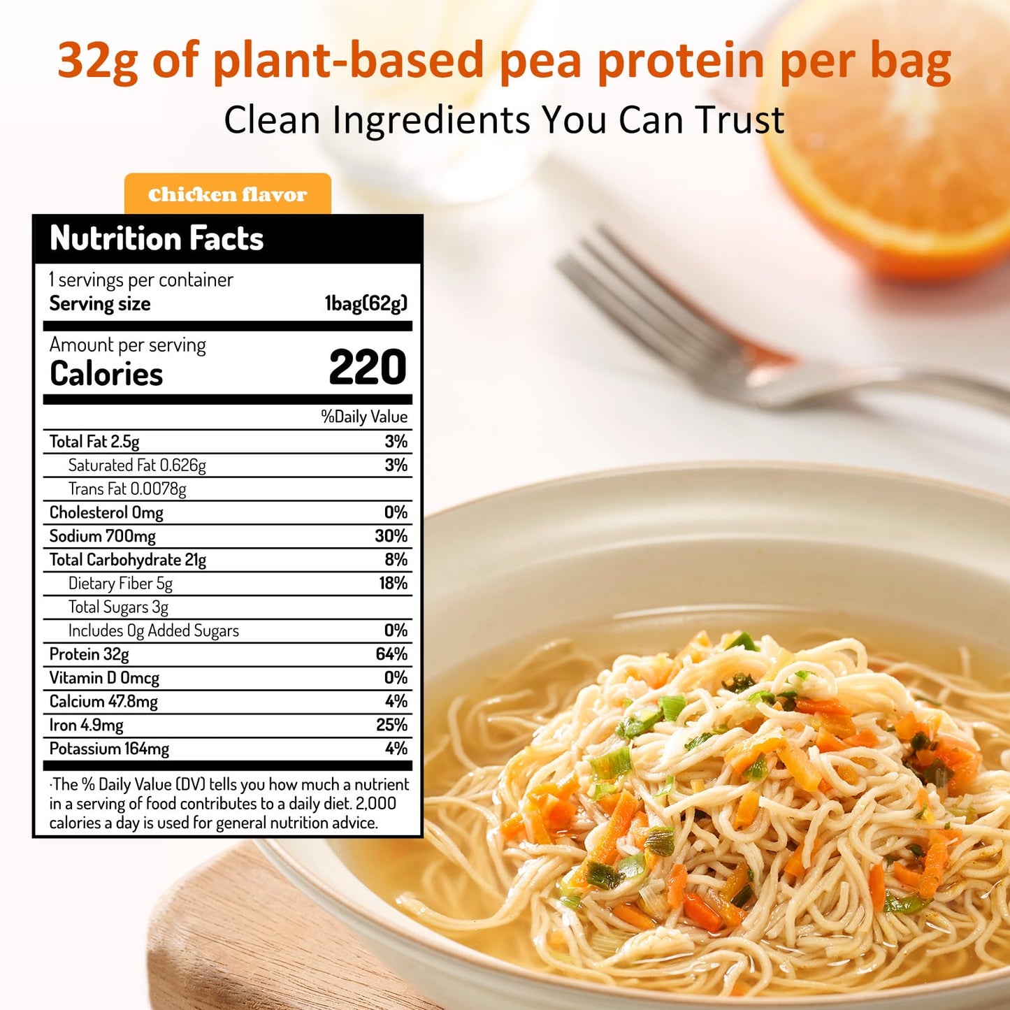 pot High Protein Instant Ramen, Chicken Flavor, 32g Protein, Keto Friendly, 6 Pack, 2.19 Ounce Each
