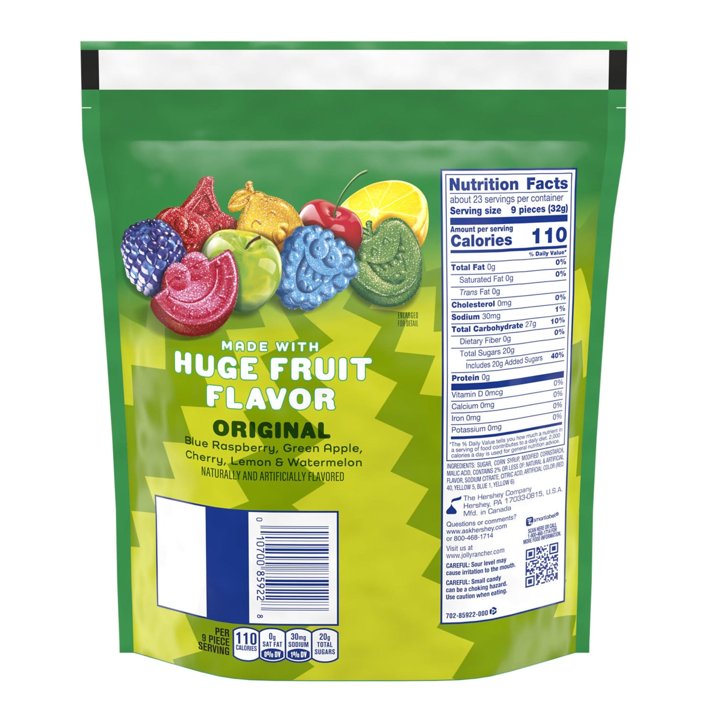 JOLLY RANCHER Sour Gummies Assorted Fruit Flavored Candy Resealable Bag  25.5 oz