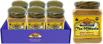 Rani Tea (Chai) Masala Indian Spice Blend 16oz (1lb) 454g Bulk PET Jar, Pack of 6 ~ All Natural | Vegan | Gluten Friendly | Salt