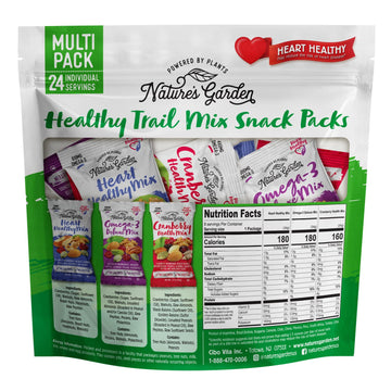 Nature'S Garden Healthy Trail Mix Snack Packs - Mixed Nuts, Heart Healthy Nuts, Omega-3 Rich, Cranberries, Pumpkin Seeds, Perfec