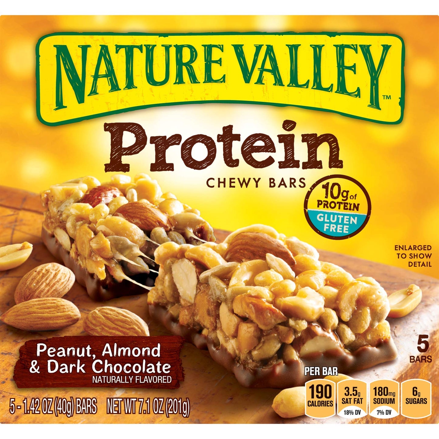 Nature Valley Protein Bar, Peanut, Almond & Dark Chocolate, 5 Count, Pack of 1, Model 1600045724