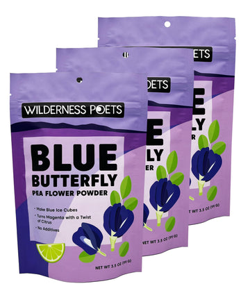 Wilderness Poets, Blue Butterfly Pea Flower Powder, 3.5 Ounce (Pack of 3)