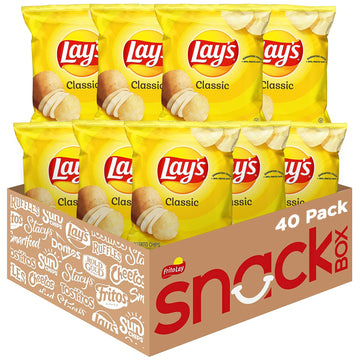 Lay'S Potato Chips, Classic, 1 Ounce (Pack Of 40)