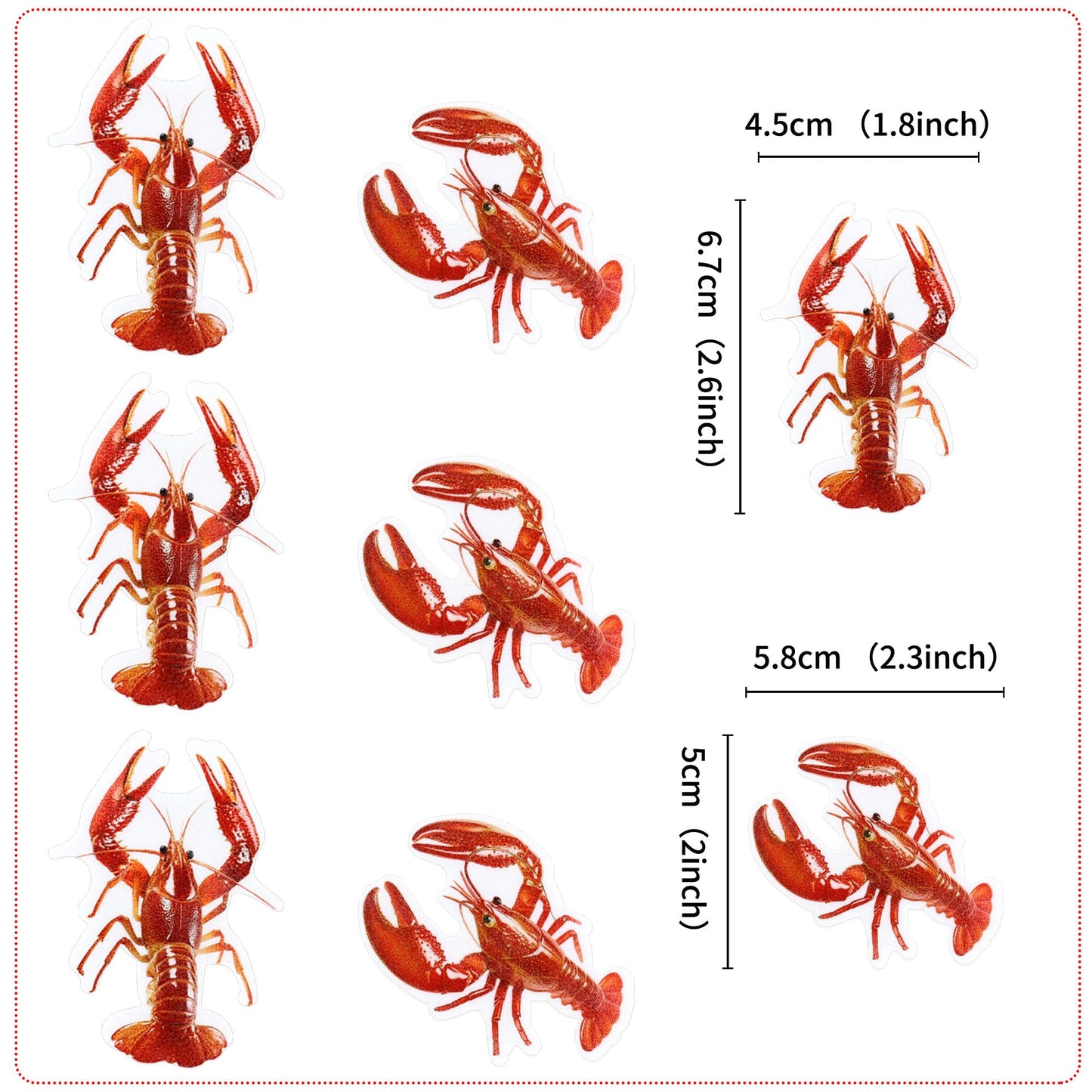 Ercadio 40 Pack Edible Crawfish Cupcake Toppers Red Lobster Cupcake Picks Ocean Lobster Theme Baby Shower Birthday Party Cake De