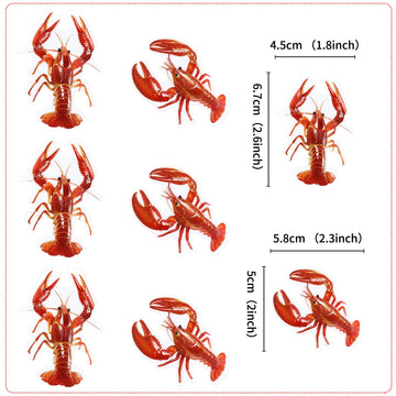 Ercadio 40 Pack Edible Crawfish Cupcake Toppers Red Lobster Cupcake Picks Ocean Lobster Theme Baby Shower Birthday Party Cake De