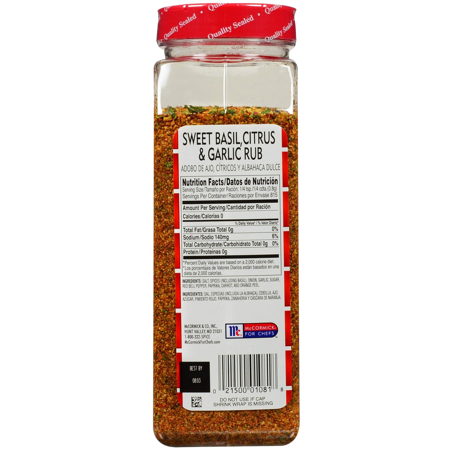 Lawrys Sweet Basil Citrus Garlic Rub - 23 oz Seasoning Blend for Roasts, Ribs, and Pork Chops