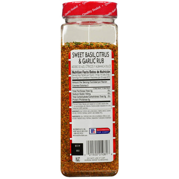 Lawrys Sweet Basil Citrus Garlic Rub - 23 oz Seasoning Blend for Roasts, Ribs, and Pork Chops