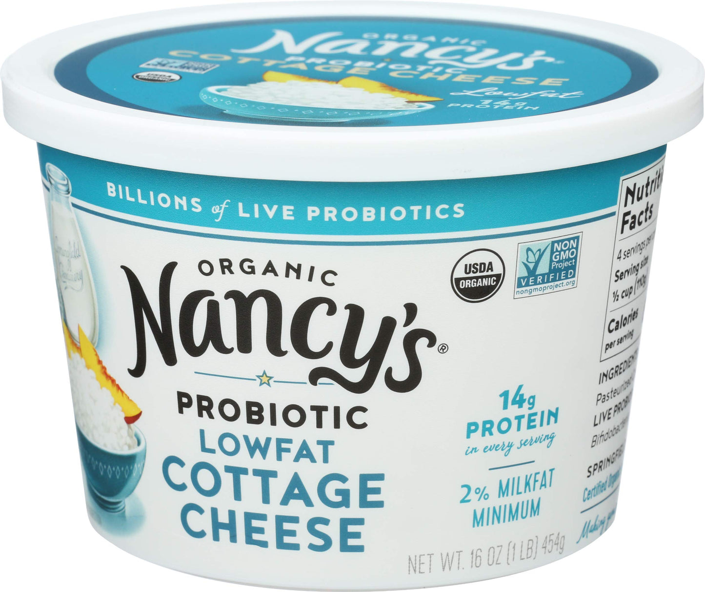 Nancys Yogurt, Cultured Cottage Cheese, Low Fat, 16 oz