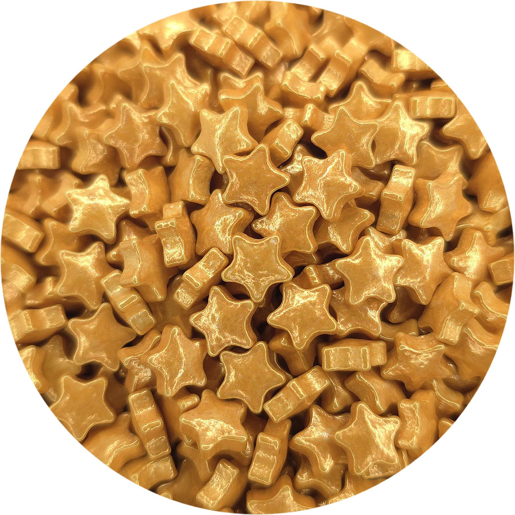NCS Pearlized Gold Stars (Thick) Edible Candy Sprinkles, 8 ounces - Great for Cupcakes, Cookies, Cakes, Cakes Pops, Donuts