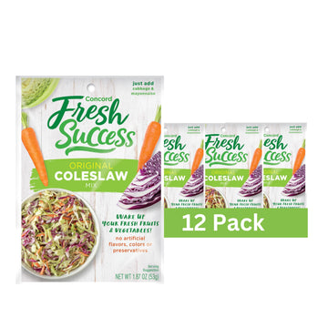 Concord Foods All-American Coleslaw Seasoning Mix, Tangy, Sweet-Tart Blend For Creamy Coleslaw - Just Add Cabbage And Mayonnaise 1.87 Ounce Pack Of 12
