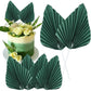 Gyufise 6Pcs Paper Palm Fan Cake Toppers, Green, W 4.7 x H 5.1 inches, Model ZN0680-6, Perfect for Birthday and