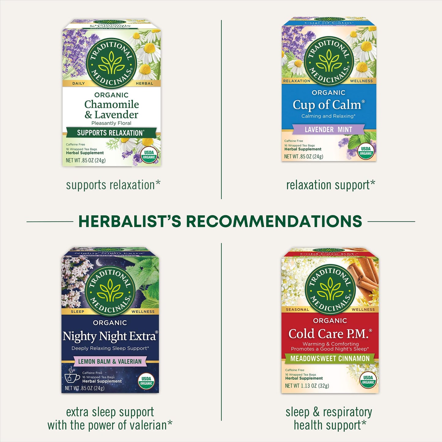 Traditional Medicinals Tea, Organic Nighty Night, Relax & Get a Good Night's Sleep, 16 Tea Bags (Packaging May Vary)