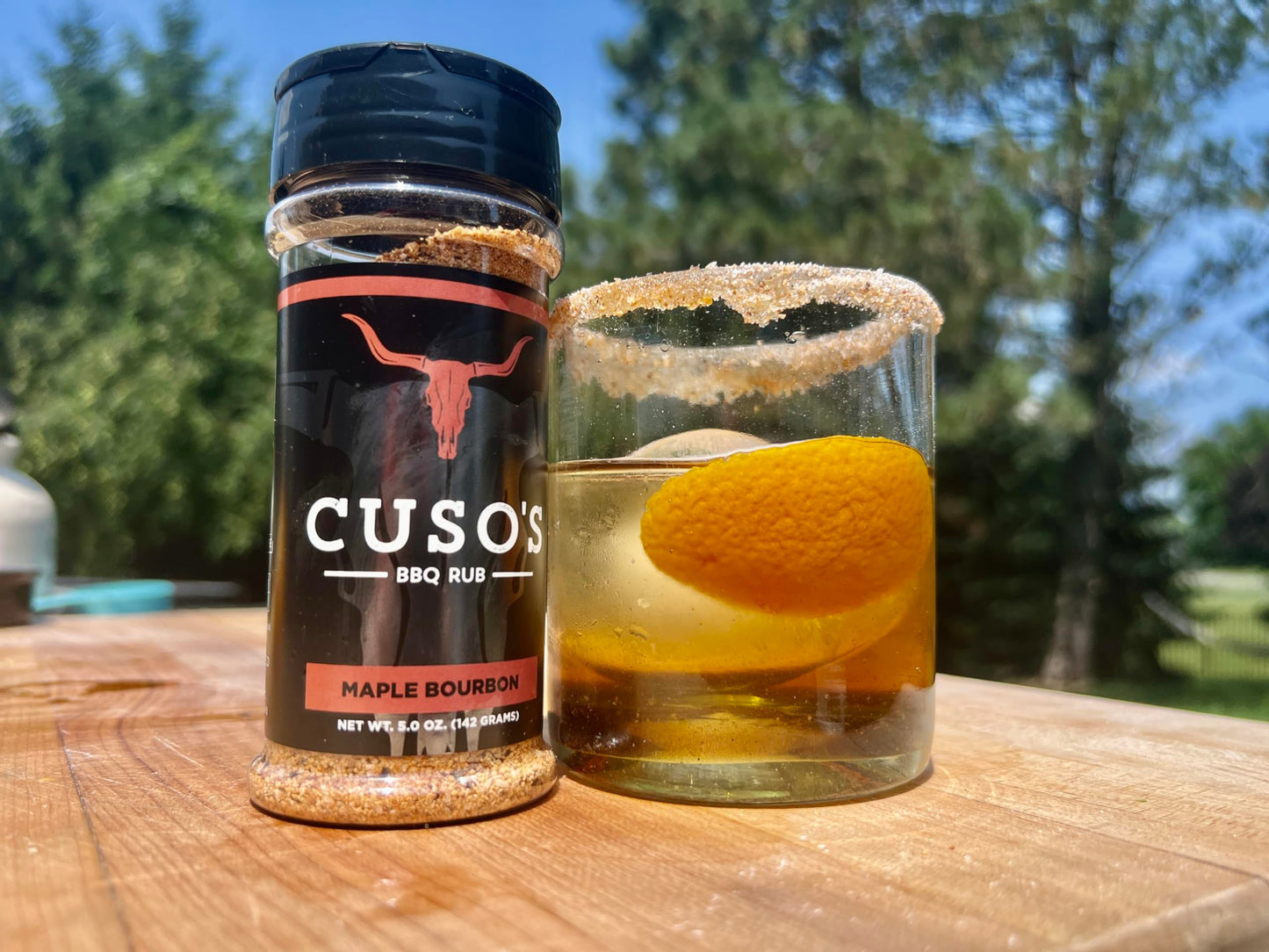 Cuso Cuts Maple spirit-inspired flavor Rub BBQ Seasoning - All-Natural - 5 oz Bottle - Brown