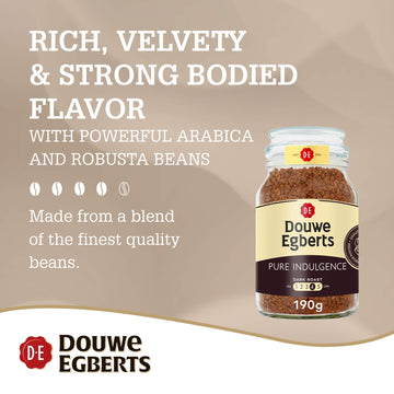 Douwe Egberts Pure Indulgence Instant Coffee In Jar, Dark Roast, 6.7-Ounce, 190 Gram