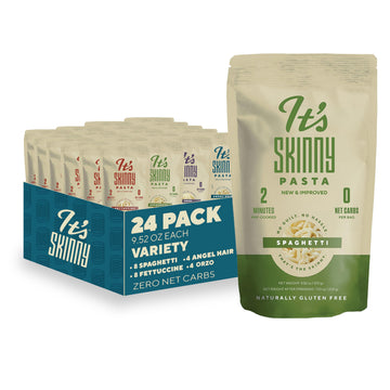 Its Skinny Pasta Variety Pack - Spaghetti, Fettuccine, Angel Hair and Orzo, Low Carb, Gluten Free, Keto & Vegan-Friendly, Shirat