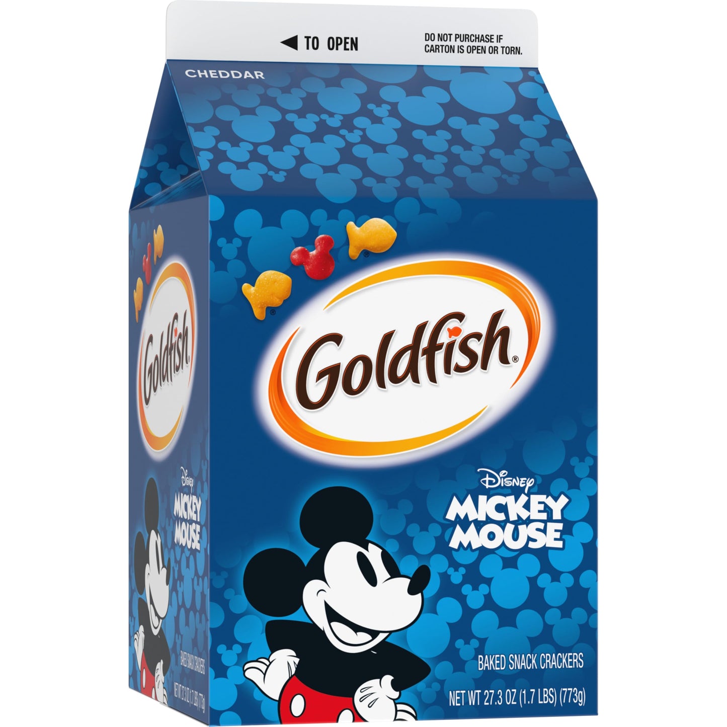Goldfish Disney Mickey Mouse Cheddar Crackers, Snack Crackers, 27.3 oz carton (Pack of 2)