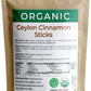 Viva Doria Organic Ceylon Cinnamon Sticks, 5'' Cut, Cinnamomum Zeylanicum, True Cinnamon, 4 Oz, | 18-20 Sticks | 100% Raw From S