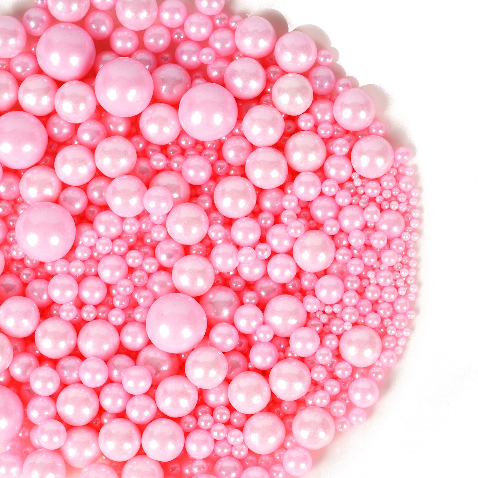 Kasvan Pink Pearl Sugar Sprinkles - Edible Candy Pearls 130G/4.58 Oz, Mix Size, Baking Cake Decorations, Ice Cream Toppings And
