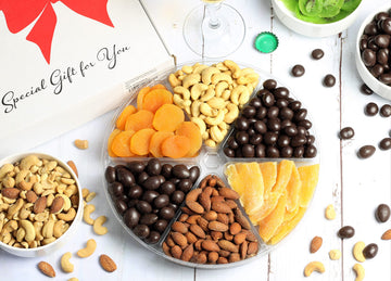 Gourmet Holiday Gift Basket - Chocolate Nuts And Dried Fruit Large Gift Tray 6-Pt By It'S Delish - New Year Valentines Fathers M