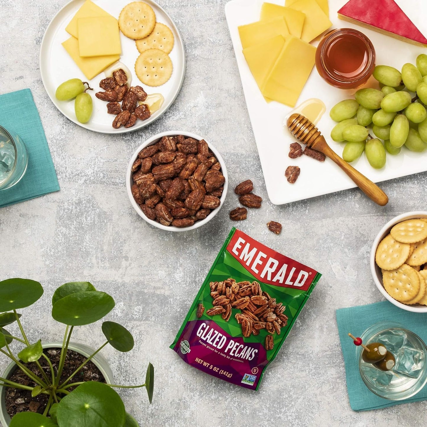 Emerald Glazed Pecans, 5 Ounce Pack of 12, Nut Snack, No Artificial Ingredients