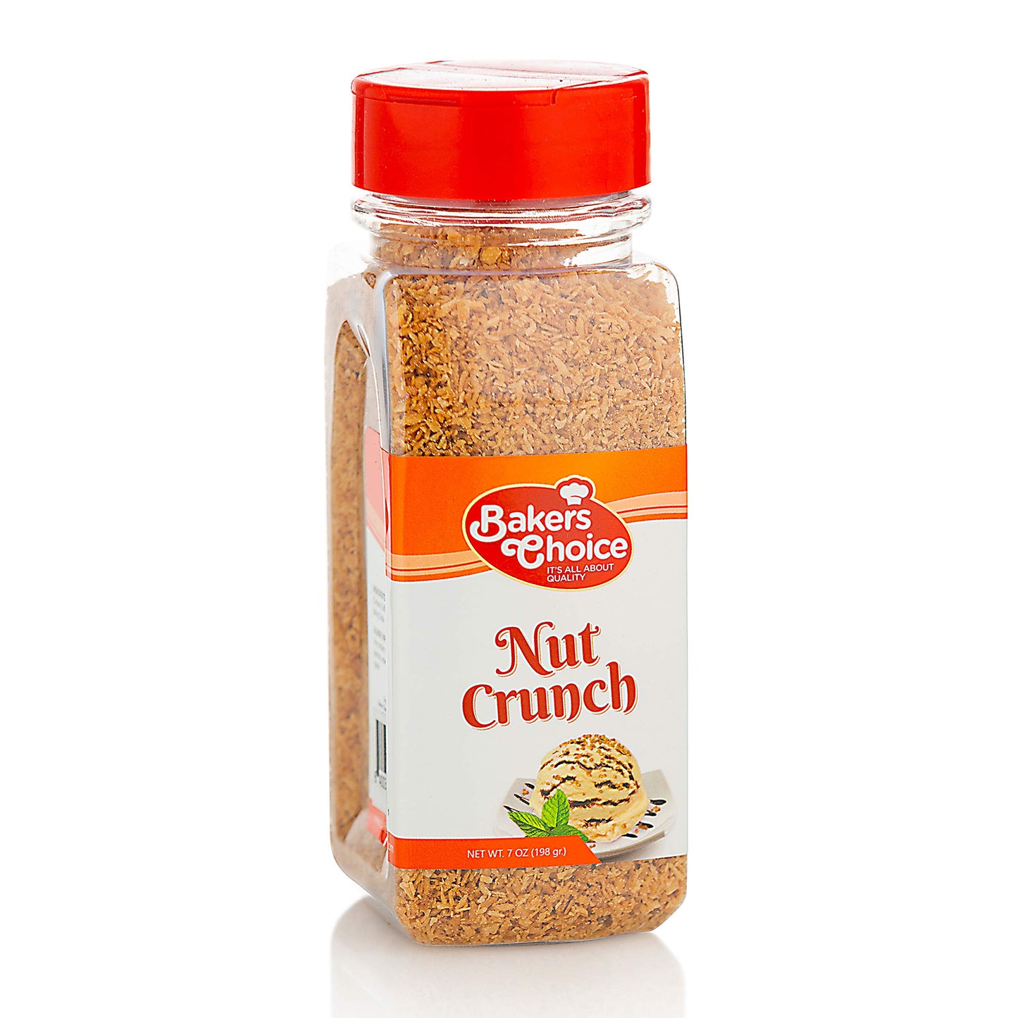 Coconut Crunch Topping - Coconut Sprinkles for Ice Cream Sundae Toppings - 7 oz. - Dairy Free, Kosher - Baker’s Choice