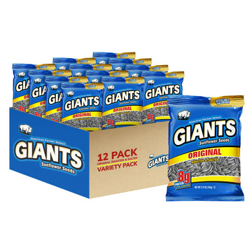 Giants Original Sunflower Seeds - Sunflower Seeds To Eat, Sunflower Seeds Bulk, Lightly Salted Sunflower Seeds For Eating, High Protein Snack - 5.75 Oz Resealable Bags (Case Of 12)