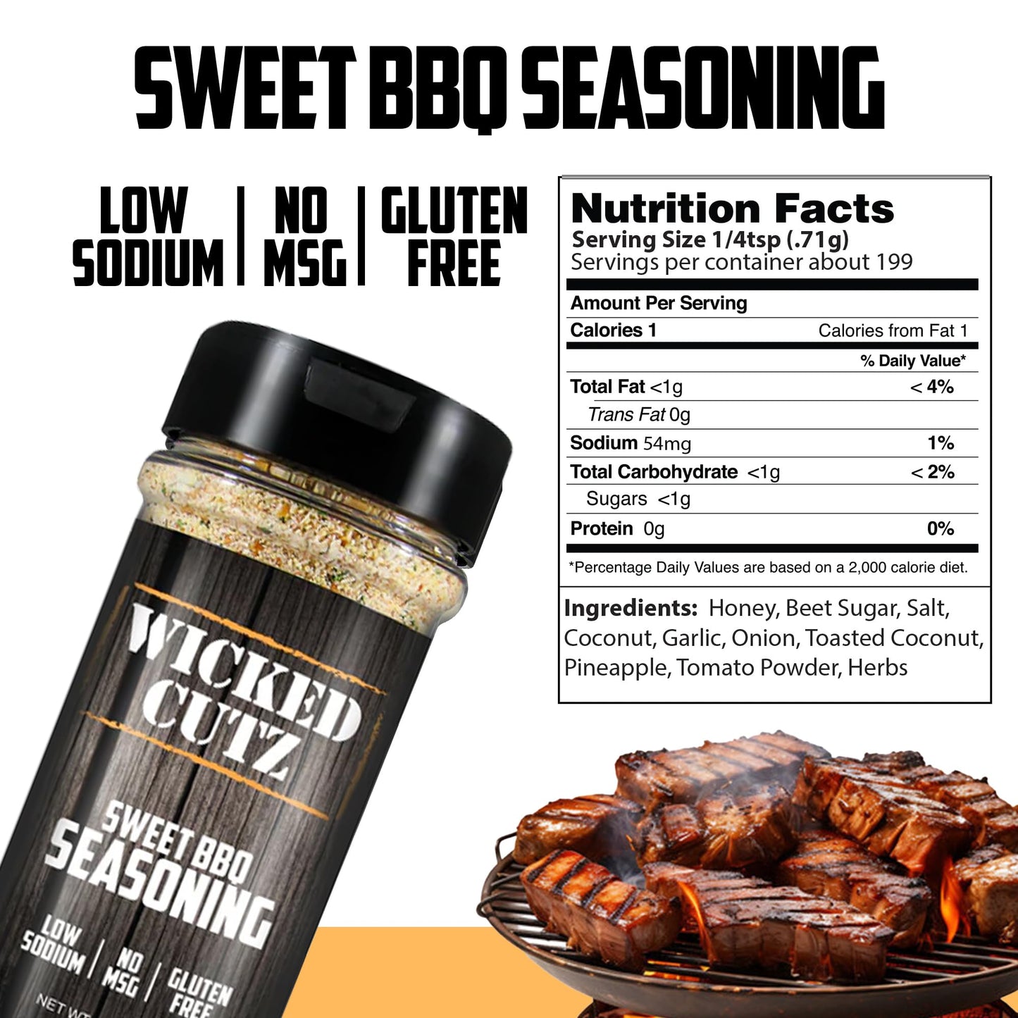 Wicked Cutz BBQ Grill Seasoning Set, Low Sodium & Gluten Free, 5 Ounce (Pack of 2)