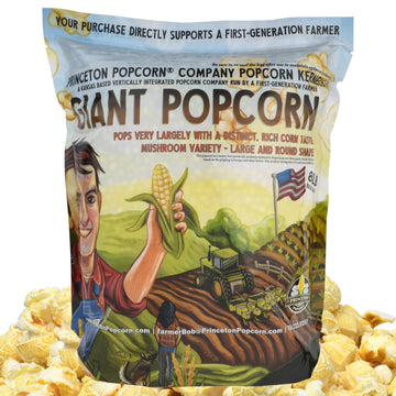 Mushroom Popcorn Kernels By Princeton Popcorn Farm Grown, Non Gmo, Gluten Free Unpopped, Ball Shaped, Old Fashion Popcorn Pops E
