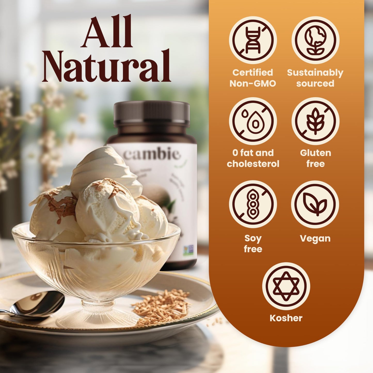 Cambie - Vanilla Bean Paste, Pure Vanilla Paste For Baking And Cooking, All Natural, Non-Gmo, Sustainably Sourced, & Kosher, 4 O