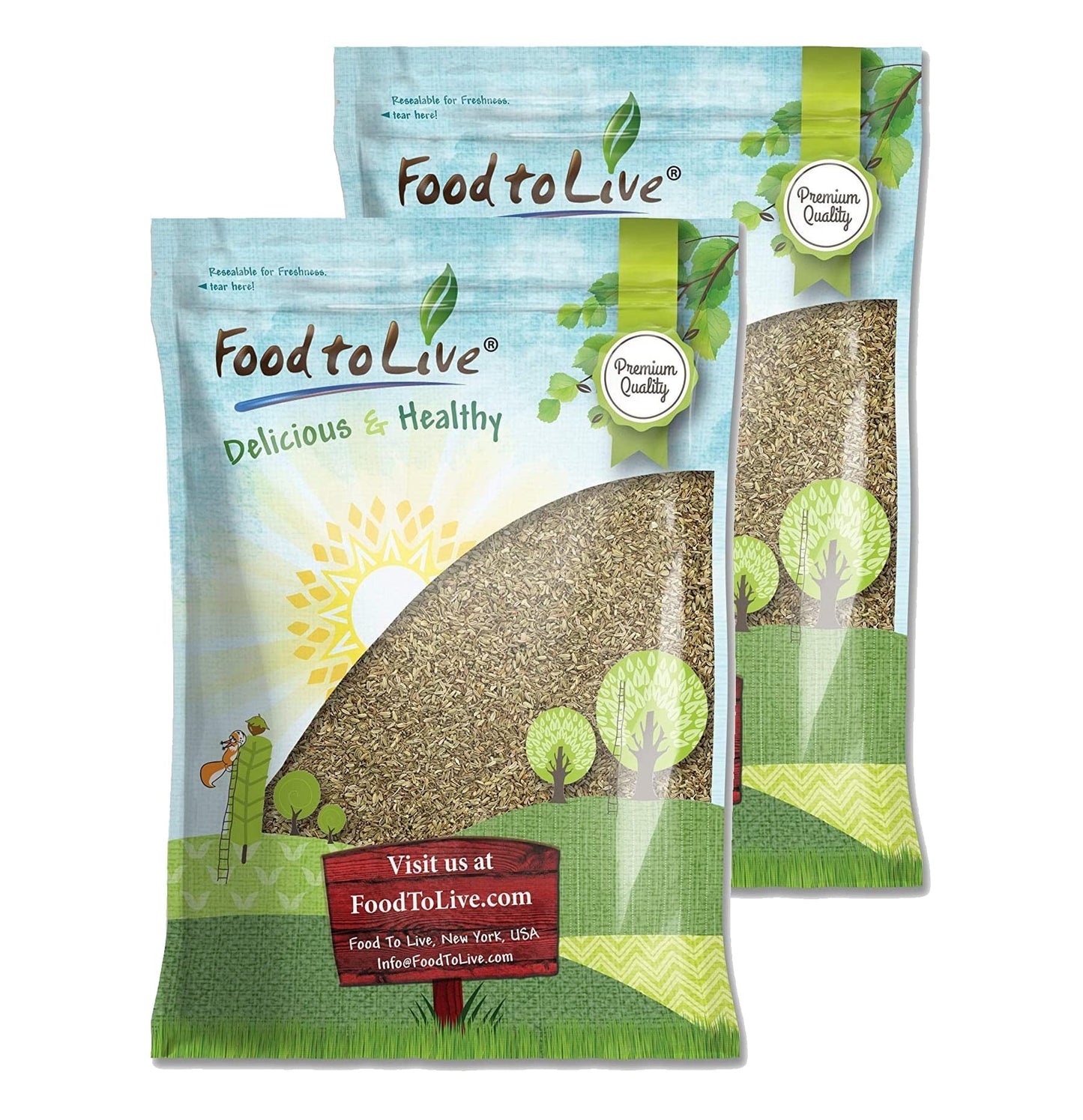 Food to Live Fennel Seeds, Whole Raw, Non-Irradiated, Kosher, Vegan, 12 Pound