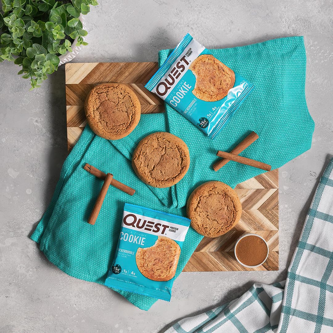 Quest Nutrition Snickerdoodle Protein Cookie, High Protein, Low Carb, Gluten Free, 12 Count, Model QPCSD12M6