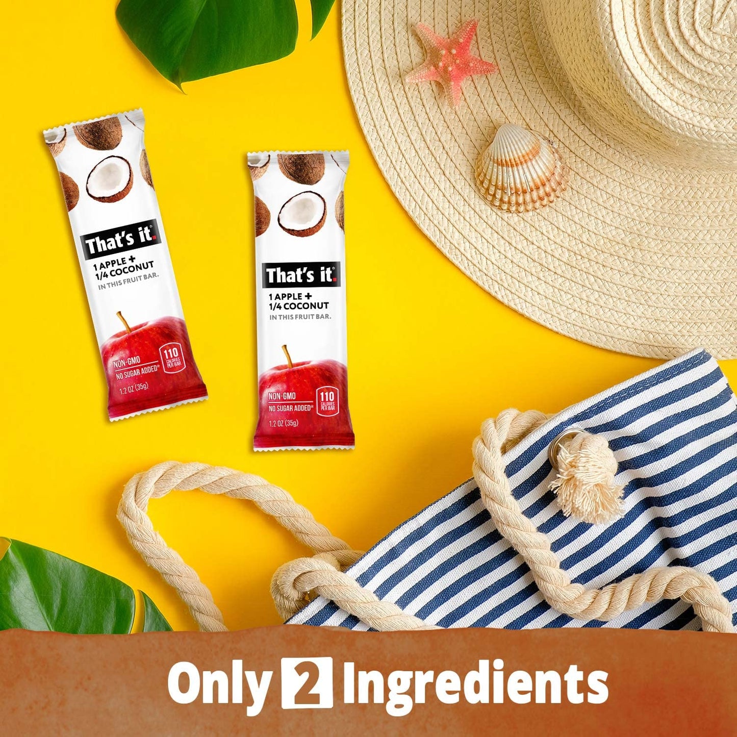 Thats it. Apple + Coconut 100% Natural Real Fruit Bar, Best High Fiber Vegan, Gluten Free Healthy Snack, Paleo for Children & A