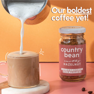 Country Bean Instant Coffee Powder With Hazelnut & Original, 50 G - Pack Of 2