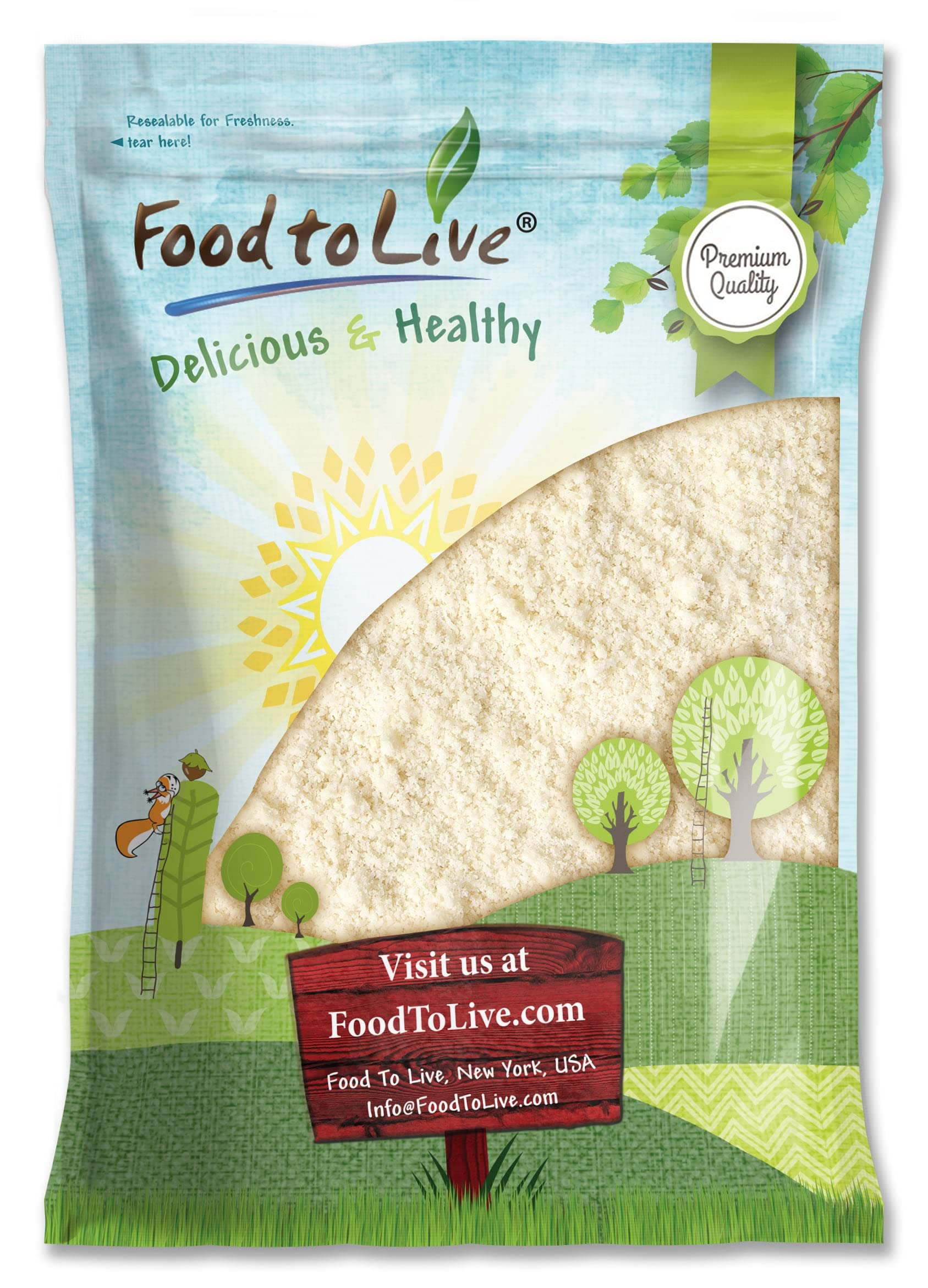 Food to Live - Blanched Almond Flour, 8 Pounds - Finely Milled, Raw, Vegan, Keto, Paleo, Kosher. Good Source of Fiber, Protein, 