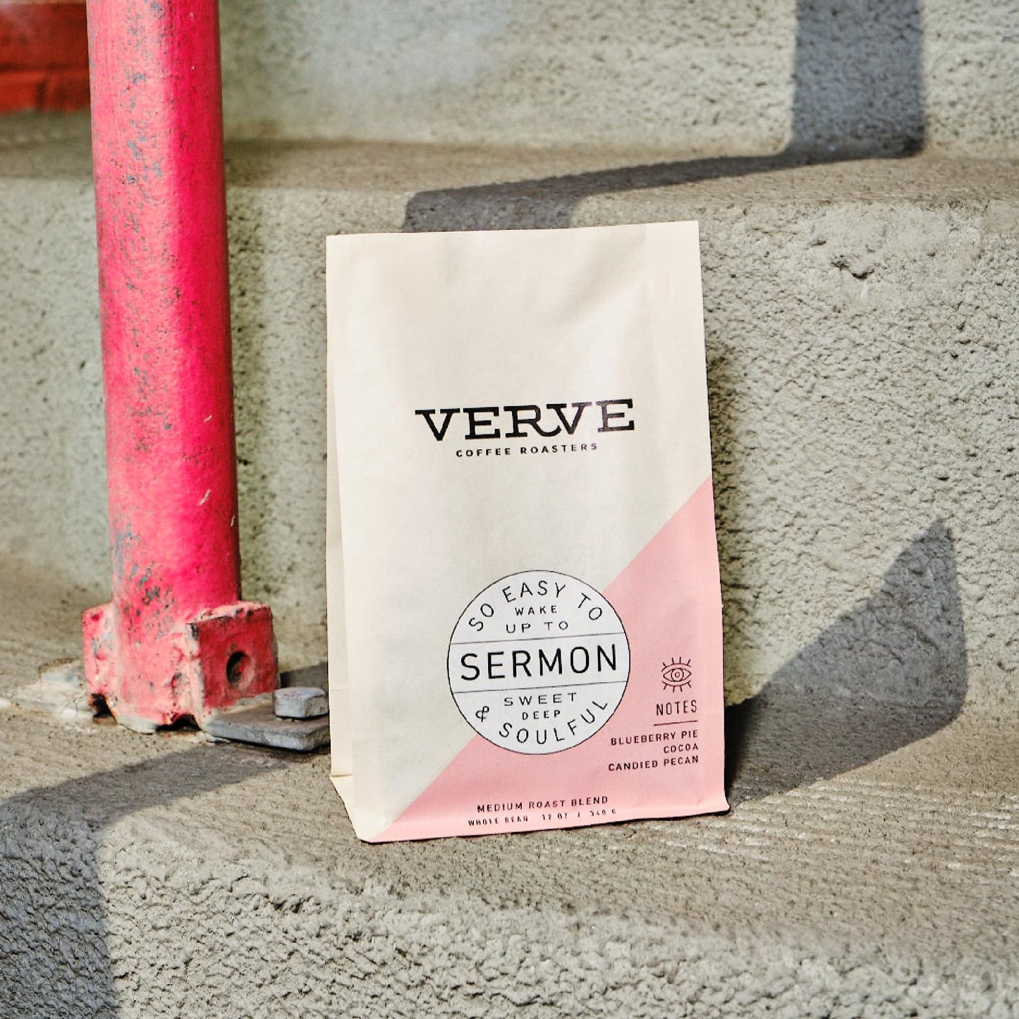 Verve Coffee Roasters Whole Bean Coffee Sermon Blend, Medium Roast, 12oz Resealable Pouch