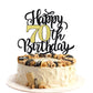 Leetaivie Happy 70Th Birthday Cake Topper, Black Gold Glitter Birthday Cake Topper, 70Th Anniversary/ 70Th Birthday Party Decora