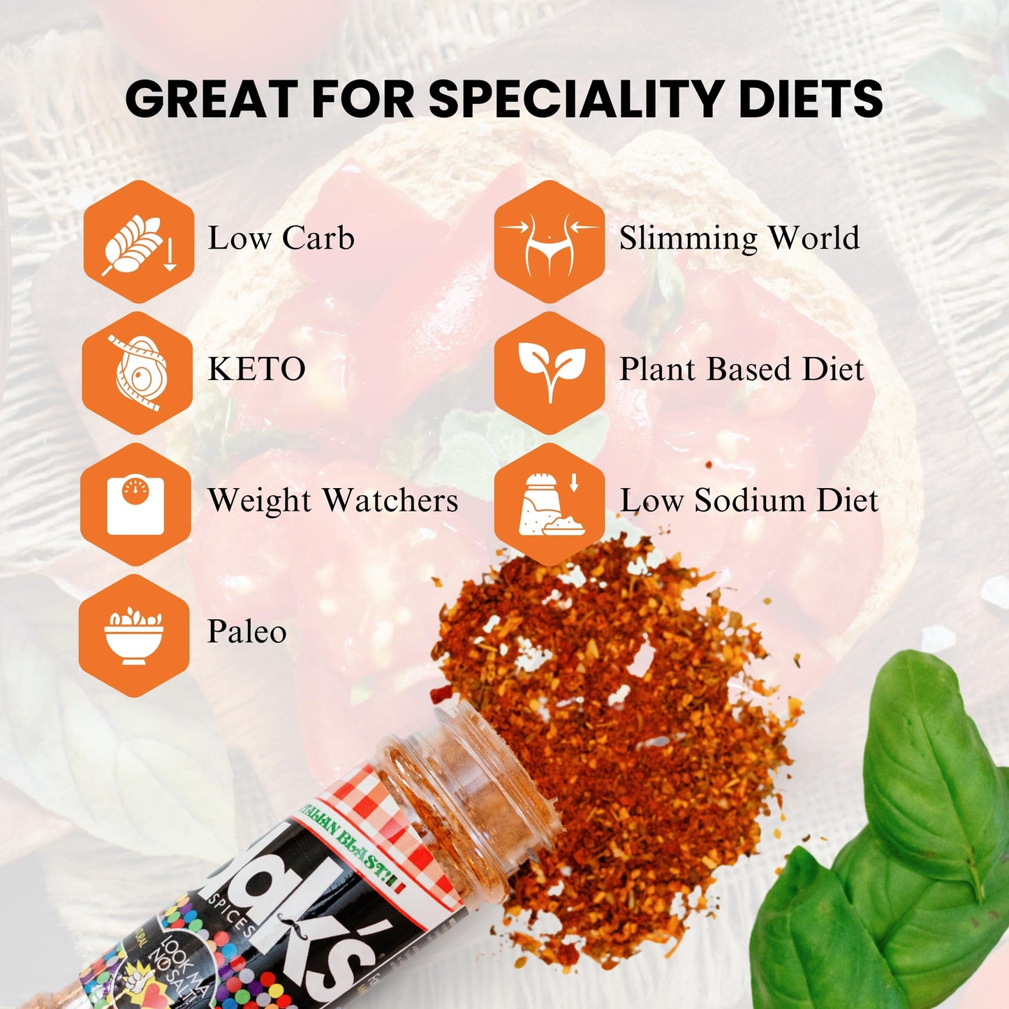 DAKS Spices Steakhouse Seasoning Blend, Salt & Sugar Free, 1.5 oz, Red, Low Carb, MSG Free, Healthy Seasoning for Meats