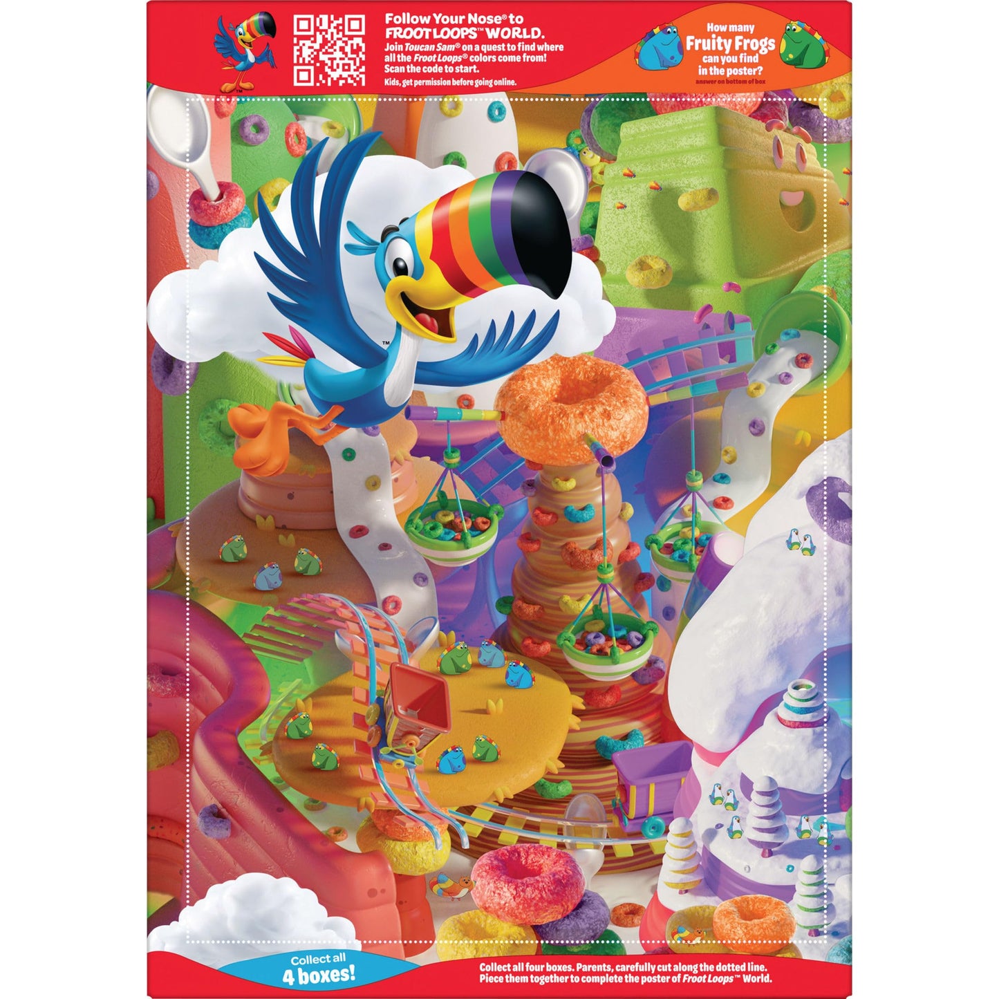 Kelloggs Froot Loops Breakfast Cereal, Good Source of Fiber, 15g Whole Grain, 8.9 oz